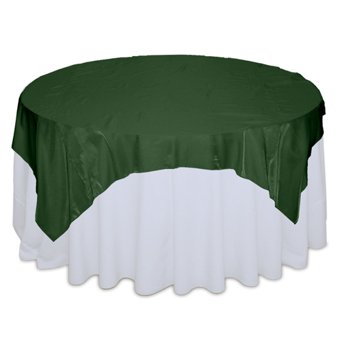 Hunter Green Organza Satin Table Overlay Rental