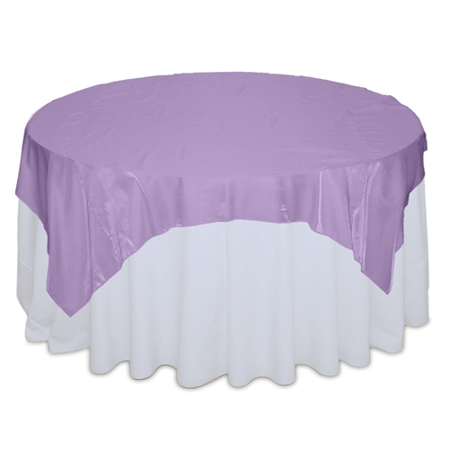 Lavender Organza Satin Table Overlay Rental
