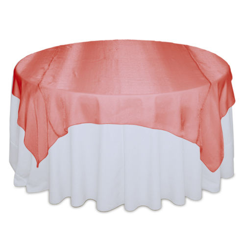 Coral Sheer Table Overlay Rental