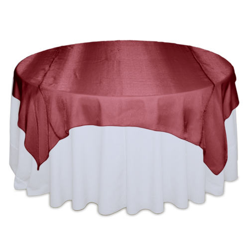 Red Raspberry Sheer Table Overlay Rental Red Raspberry Sheer Table Overlay Rental