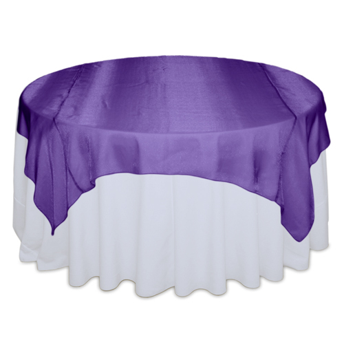 Purple Sheer Table Overlay Rental