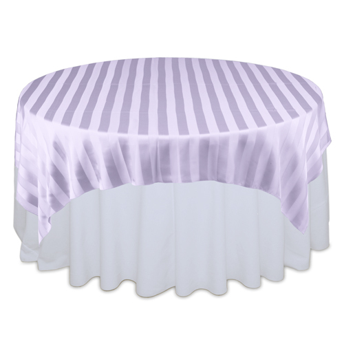 Lavender Sheer Stripe Table Overlays Rental