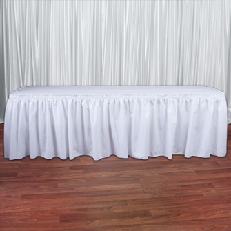 White Cottoneze Table Skirt Rental