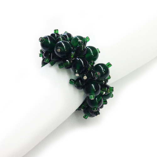 Green Beaded Napkin Rings