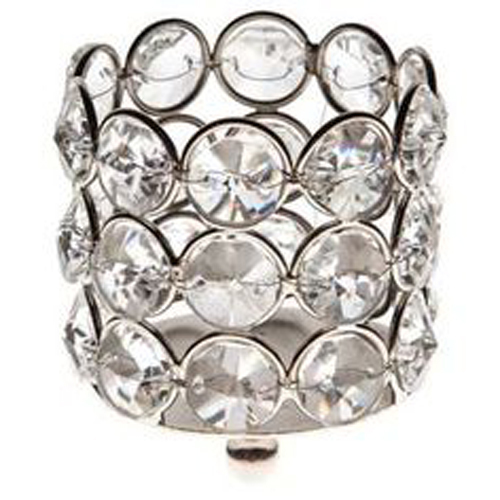 Small Crystal Gem Pillar Candle Holder Rental