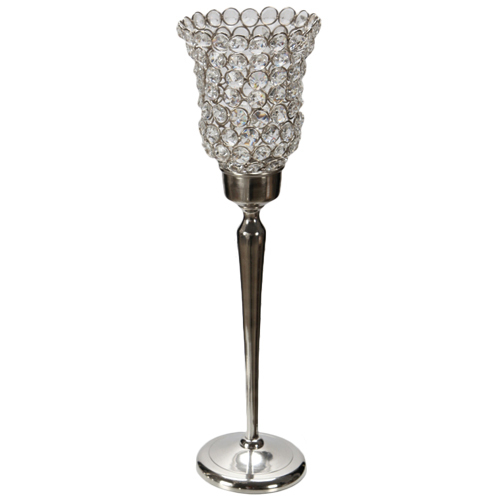 Large Crystal Gem Long Stem Votive Holder Rental