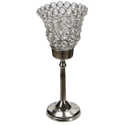 Small Crystal Gem Long Stem Votive Holder Rental