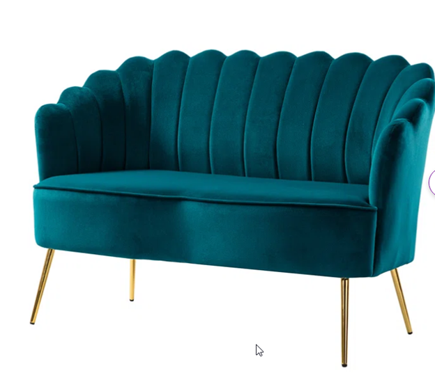 Teal Velvet Loveseat Rental