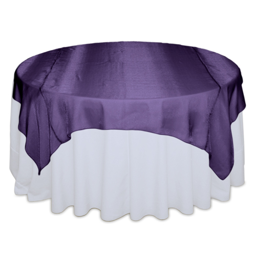 Eggplant Sheer Table Overlay Rental Eggplant Sheer Table Overlay Rental
