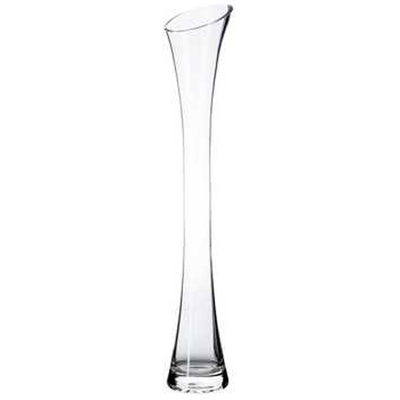 Clear Glass Slender Eiffel Flare Vase Rental - 23