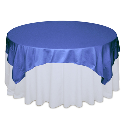 Cornflower Blue Matte Satin Table Overlay Rental Cornflower Blue Matte Satin Table Overlay Rental