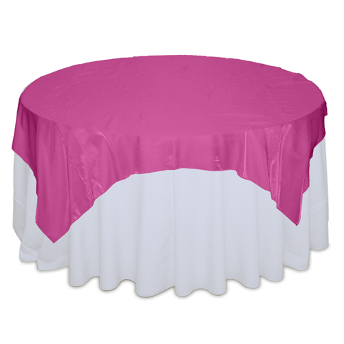 Fuchsia Dark Organza Satin Table Overlay Rental Fuchsia Dark Organza Satin Table Overlay Rental