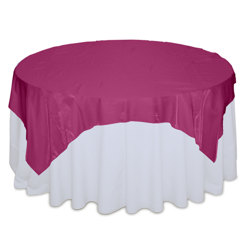Fuchsia Organza Satin Table Overlay Rental Fuchsia Organza Satin Table Overlay Rental