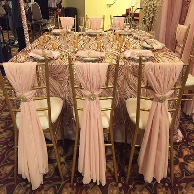 Dusty Rose Chiffon Chair Swags