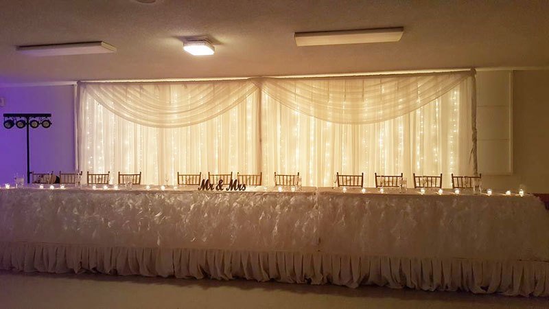 Sheer Lighted Wedding Backdrop -  Per 12' Section