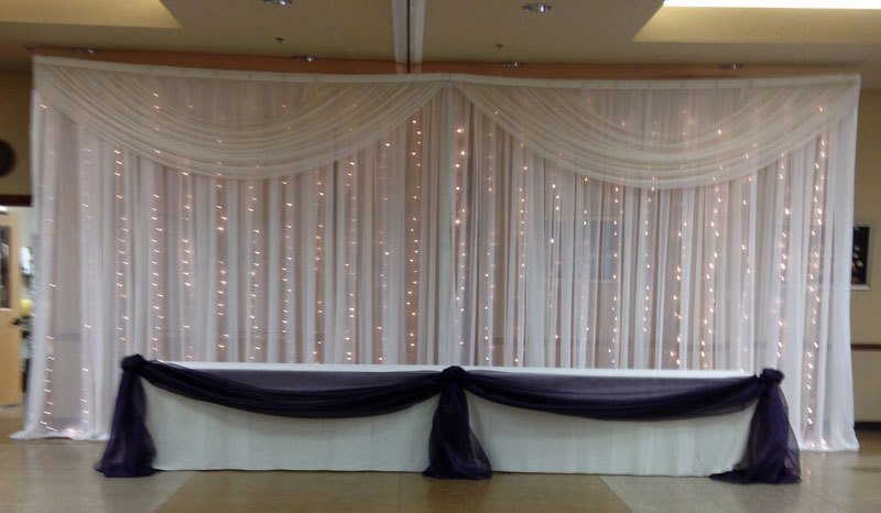 DIY Sheer Lighted Wedding Backdrop Rental - Per 12' Section