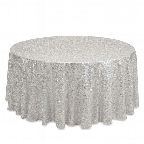 Silver Sequin Tablecloth Rentals - Mesh