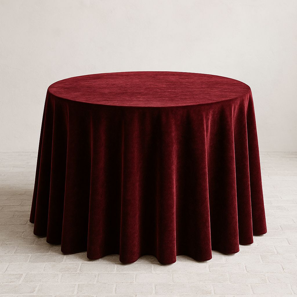 Merlot Velvet Tablecloths Rentals