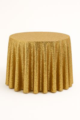 Gold Taffeta Sequin Tablecloth Rentals