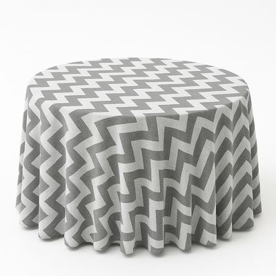 Grey and White Chevron Tablecloth Rentals