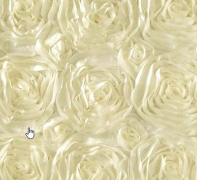 Ivory Rosette Satin Tablecloth Rentals