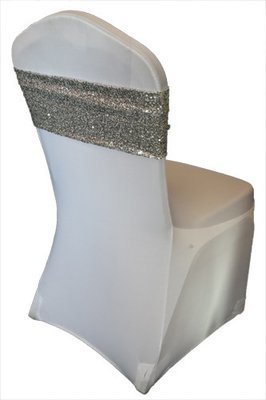 Silver Glitz Sequin Chair Band Rentals