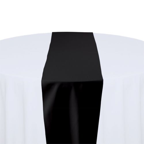 Black Polyester Table Runner Rental