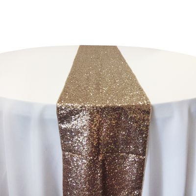 Champagne Taffeta Table Runner Rental