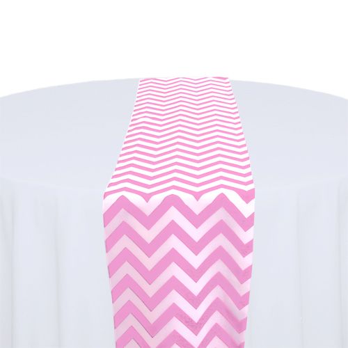 Pink &amp; White Chevron Table Runner Rental