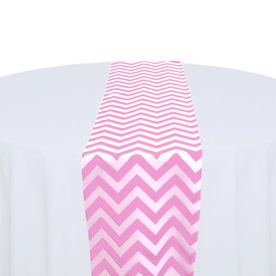 Pink &amp; White Chevron Table Runner Rental