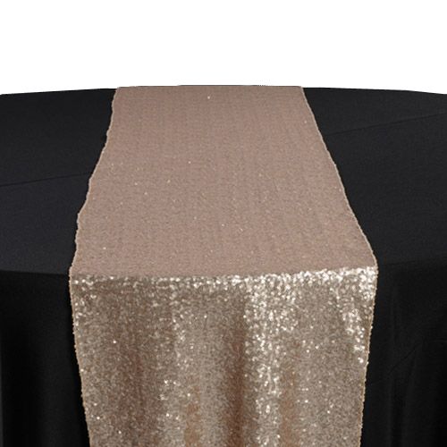 Champagne Glitz Sequin Table Runner Rental
