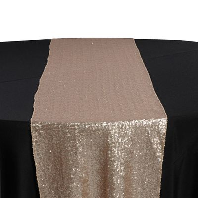 Champagne Glitz Sequin Table Runner Rental