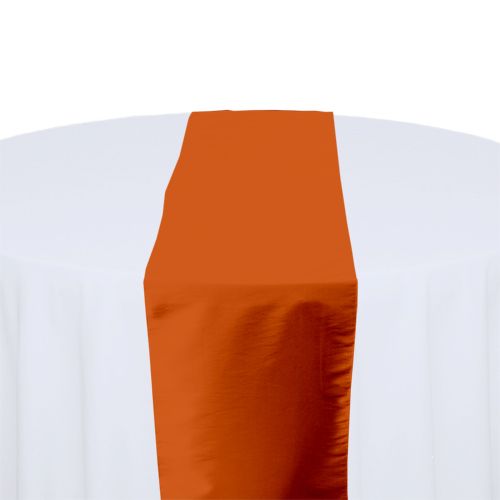 Burnt Orange Taffeta Table Runner Rental