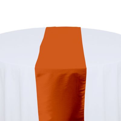 Burnt Orange Taffeta Table Runner Rental
