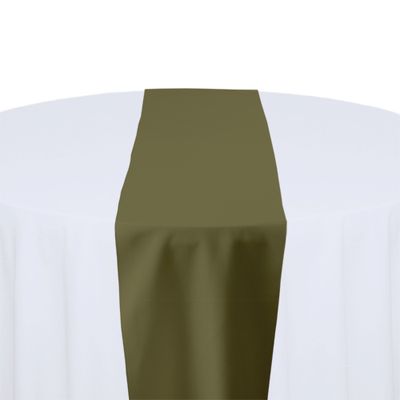 Olive Polyester Table Runner Rental Olive Polyester Table Runner Rental