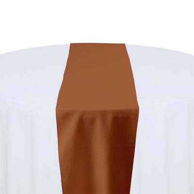 Burnt Orange Polyester Table Runner Rental
