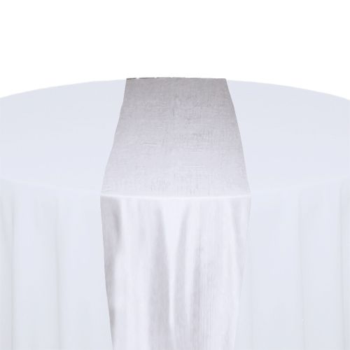 White Taffeta Table Runner Rental