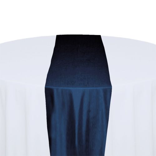 Midnight Blue Taffeta Table Runner Rental