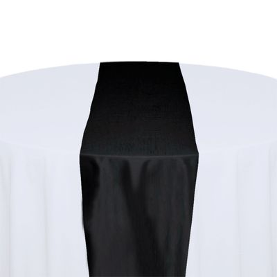 Black Taffeta Table Runner Rental