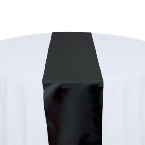 Black  Satin Table Runner Rental