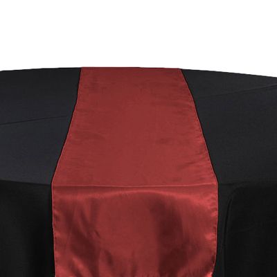 Red Raspberry Organza Satin Table Runner Rental