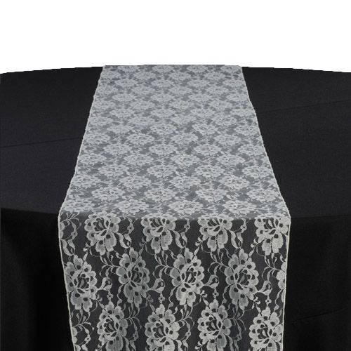 Ivory Lace Table Runner Rental