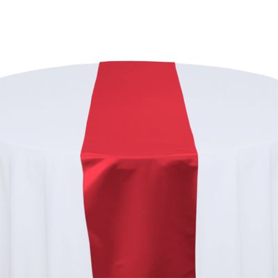 Red Satin Table Runner Rental