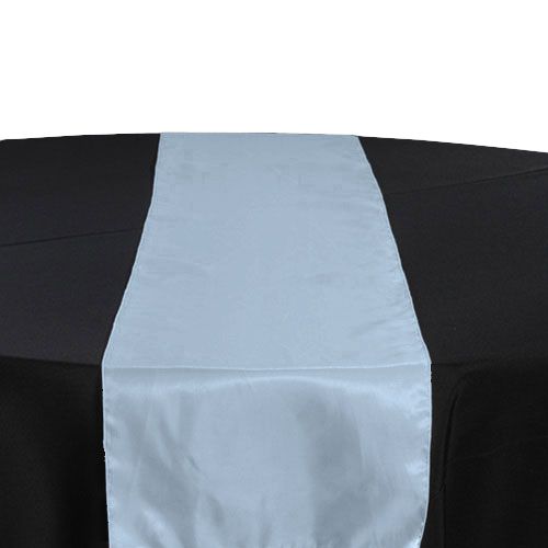 Light Blue Organza Satin Table Runner Rental