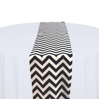 Black &amp; White Chevron Table Runner Rental