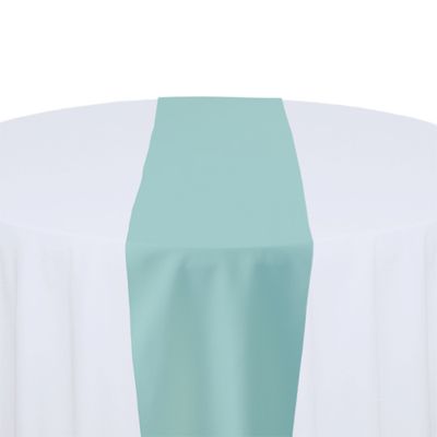 Aqua Polyester Table Runner Rental