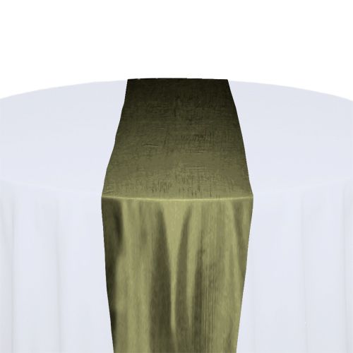 Olive Taffeta Table Runner Rental