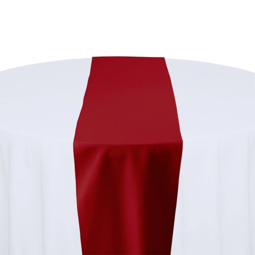Cherry Red Polyester Table Runner Rental