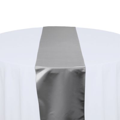 Silver  Satin Table Runner Rental
