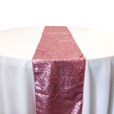 Pink Taffeta Glitz Sequin Table Runner Rentals
